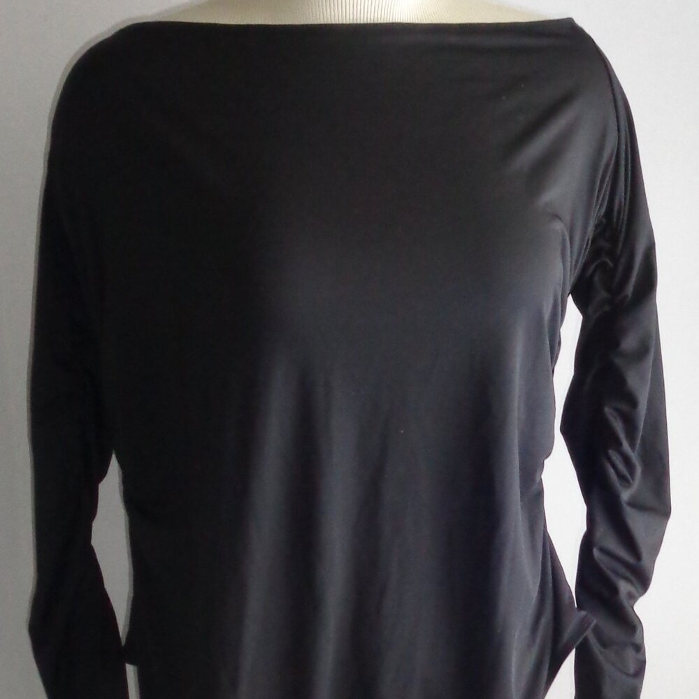 Shein Curve Bodysuit Black Off Shoulder Ruched Long Bell Sleeve 3X NWOT (EE)